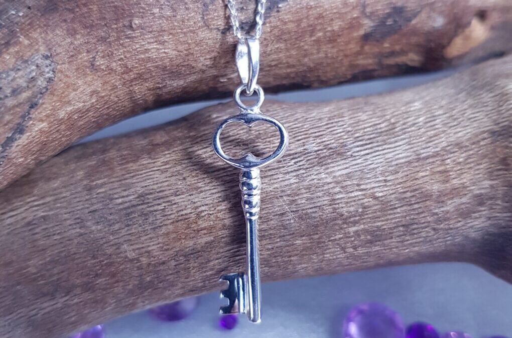 Ornate Silver Key Necklace