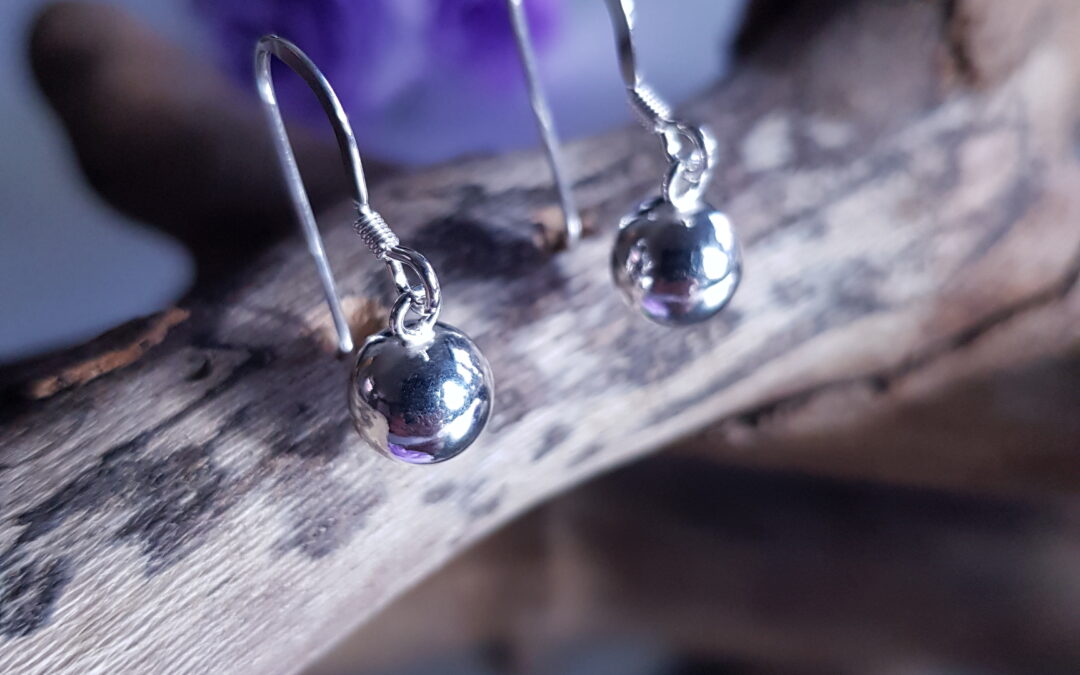Silver Bead Drop Earrings