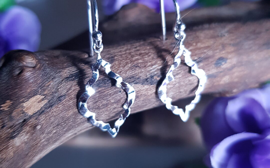 Diamond Cut Silver Dropper Earrings