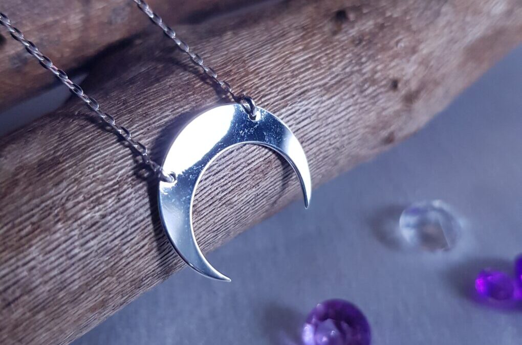 Crescent Moon Silver Necklace