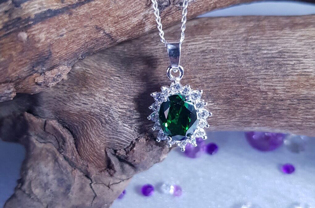 Emerald CZ Silver Necklace