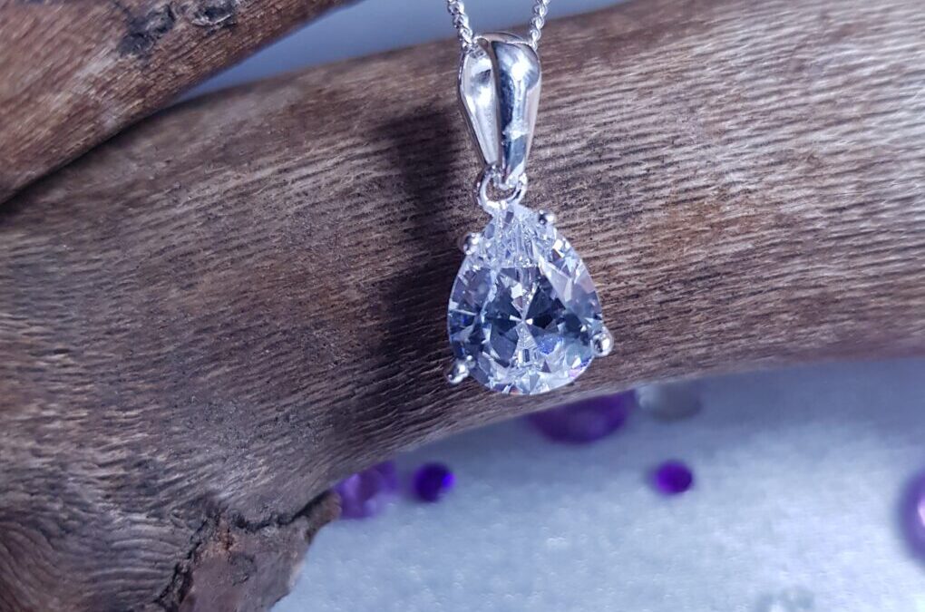 Peardrop CZ Silver Necklace