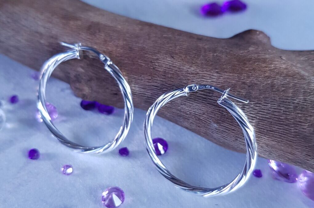 Twist Silver Creole Earrings