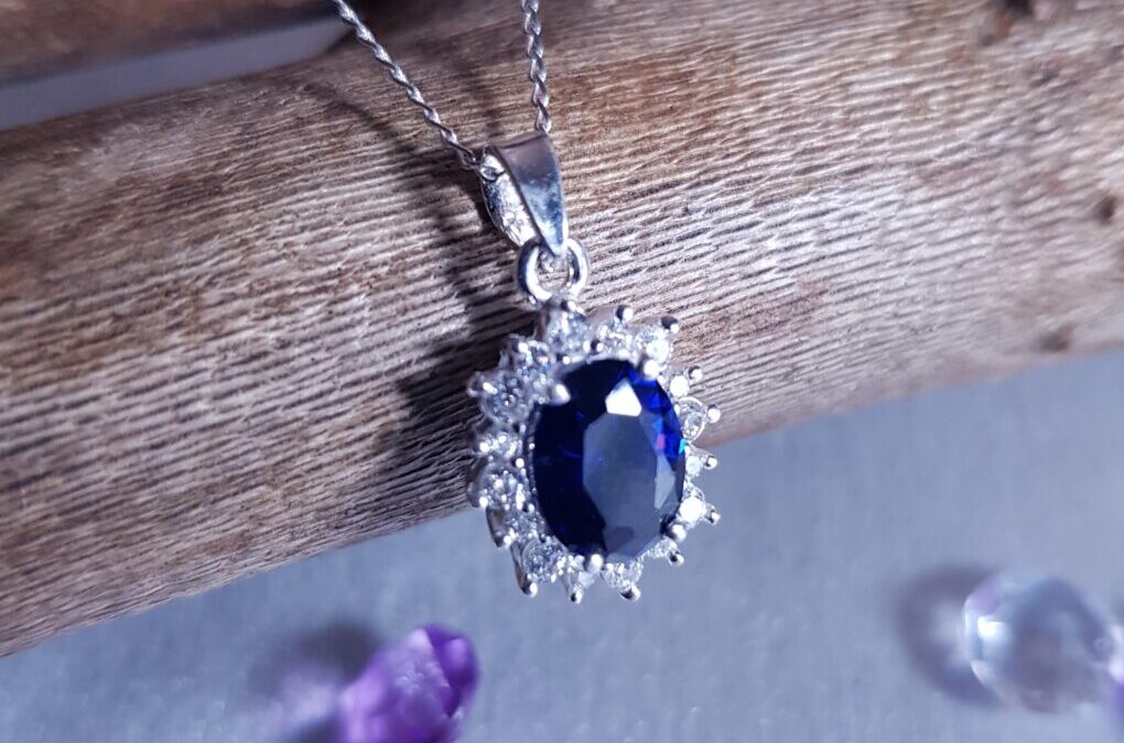 Sapphire CZ Silver Necklace