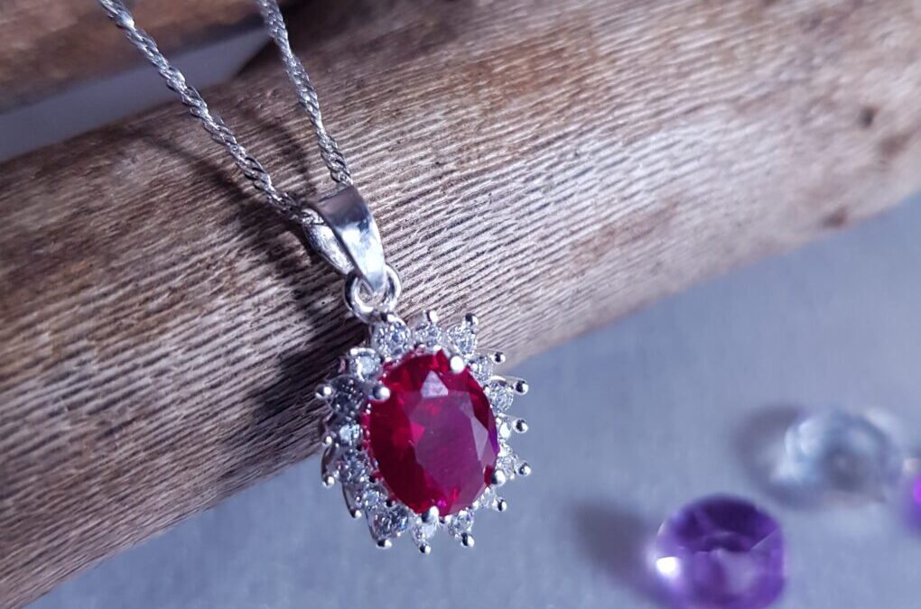 Ruby CZ Silver Necklace