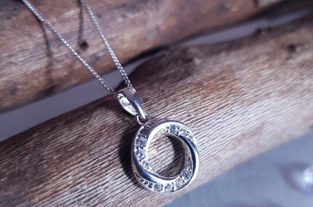 Twisted CZ Circle Necklace