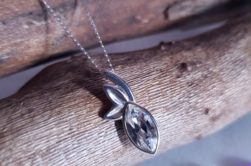 Silver Crystal Flower Necklace