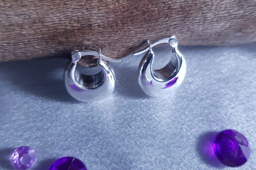 Silver Fancy Creole Earrings