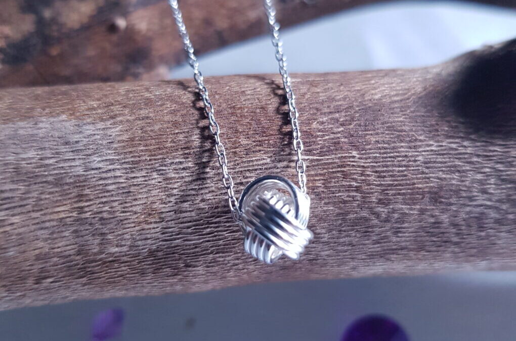 Knotted Ball Silver Necklace