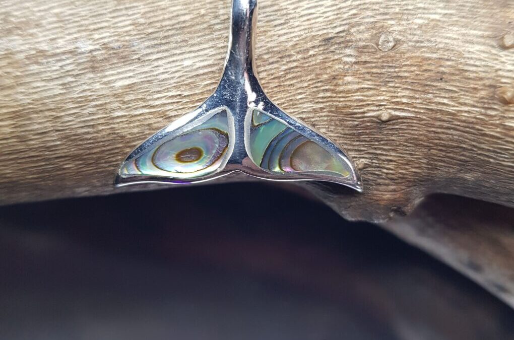 Whale Tail Silver & Paua Shell Necklace