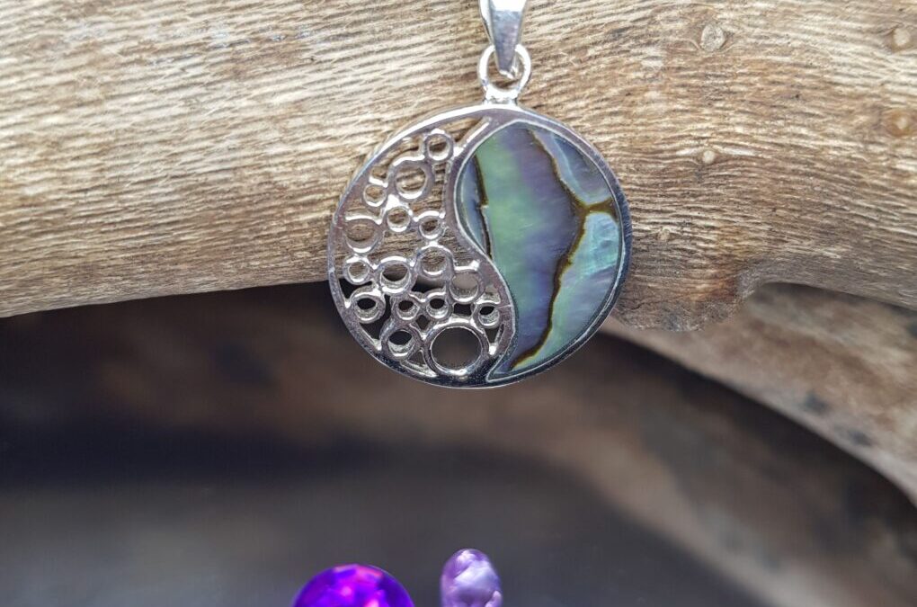 Paua Shell Silver Disc Necklace
