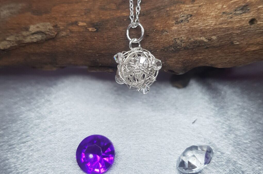 Crystal Mesh Silver Necklace