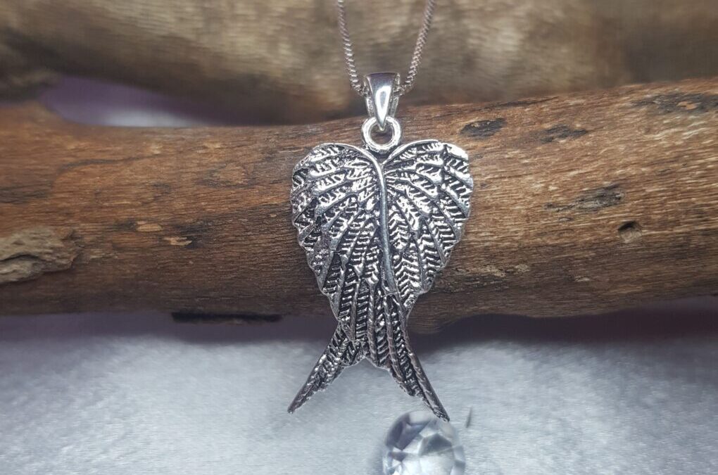 Folded Angel Wing Silver Necklace