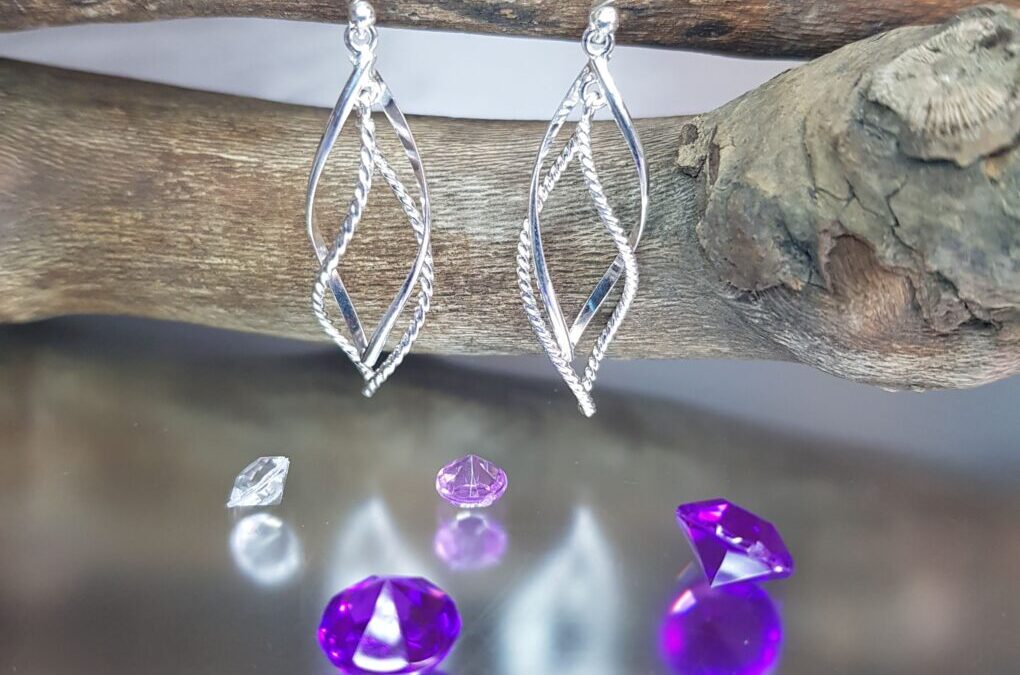 Texture Twist Silver Earrings