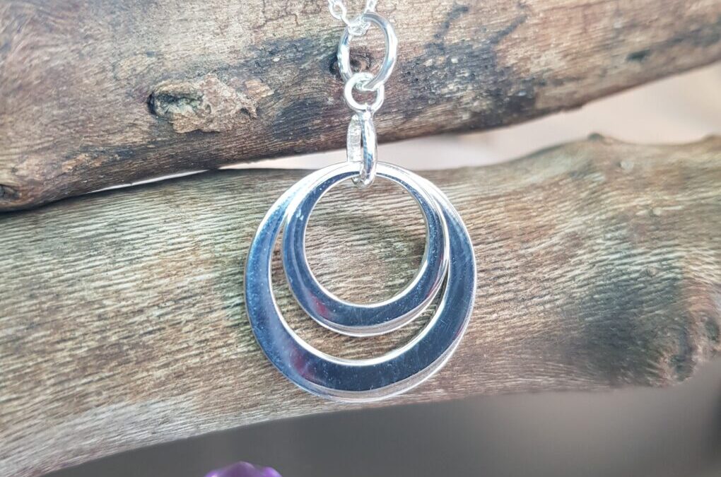 Double Disc Silver Necklace