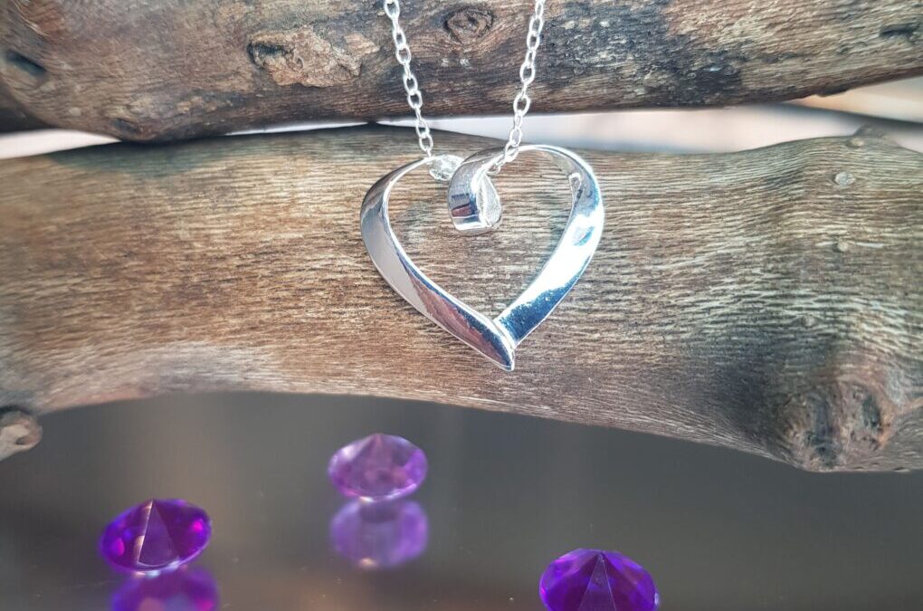 Twisted Heart Silver Necklace