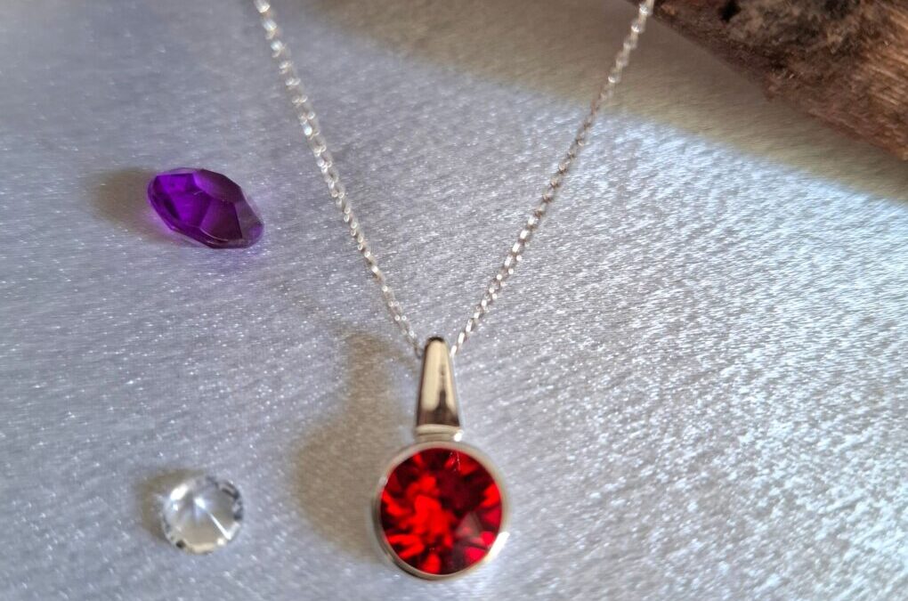 Light Siam Crystal Silver Necklace