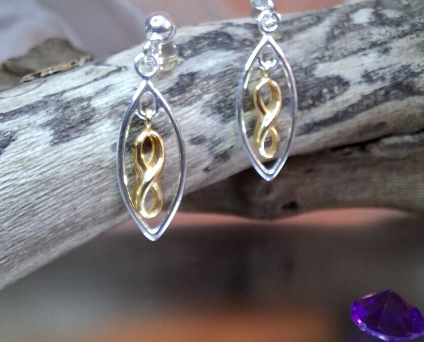 Infinity Drop Silver Earrings